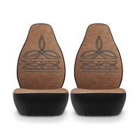 Western Boot Stitch Leather Printed Pattern Seat Covers Universal Fit Polyester Bucket Seat Cover Rustic Country Western Truck Seat Cover