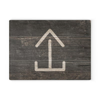 Copy of Slash H Bar Brand Embossed Leather Monogram Glass Cutting Board | Brown Kitchen Countertop