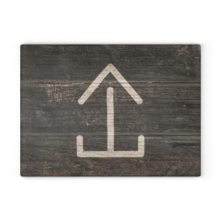 Copy of Slash H Bar Brand Embossed Leather Monogram Glass Cutting Board | Brown Kitchen Countertop