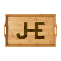 CUSTOM CATTLE BRAND Engraved Bamboo Serving Tray | Personalized Livestock Brand Ranch House Western Kitchen Accessory