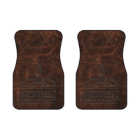 Boot Stitch Car Mats (2x Front) Branded Leather Looking Universal Car Floor Mat
