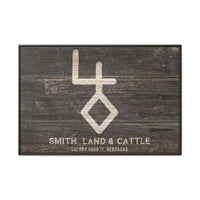 PERSONALIZED CATTLE BRAND Canvas Western Rustic Wall Art Vintage Weathered Wood Design Family Livestock Branding Custom Printed Canvas
