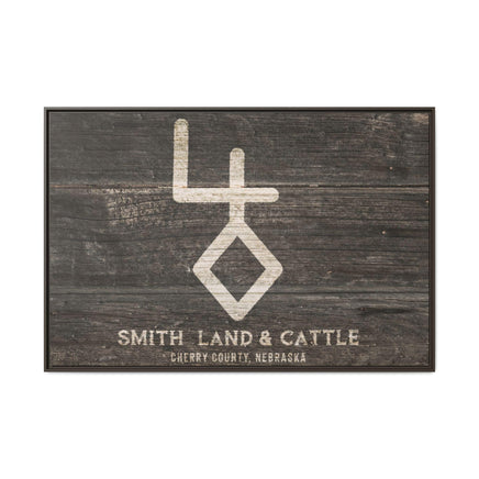 PERSONALIZED CATTLE BRAND Canvas Western Rustic Wall Art Vintage Weathered Wood Design Family Livestock Branding Custom Printed Canvas