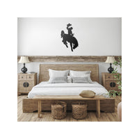 Vintage Bronc Rider Metal Wall Art Old Time Wyoming Rodeo Metal Artwork