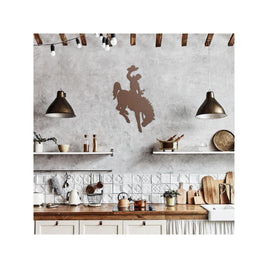 Vintage Bronc Rider Metal Wall Art Old Time Wyoming Rodeo Metal Artwork