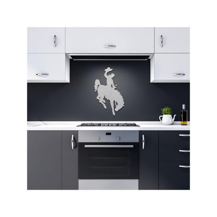 Vintage Bronc Rider Metal Wall Art Old Time Wyoming Rodeo Metal Artwork