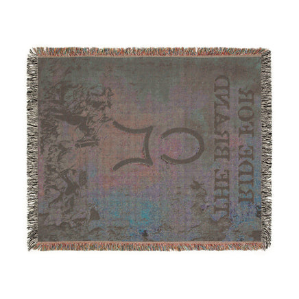 CUSTOM CATTLE BRAND Woven Accent Blanket Rustic Vintage Ride for the Brand Personalized Cowboy Accent Throw