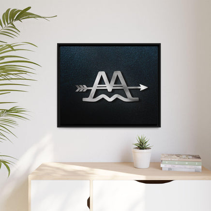 CUSTOM CATTLE BRAND Modern Wood Framed Canvas Wall Art Modern Home Office Artwork with Family Livestock Brand