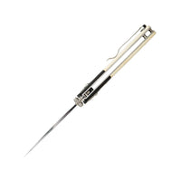 CUSTOM CATTLE BRAND Lawman Slidelock White Bone Flip Blade Knife Personalized with Your Livestock Brand