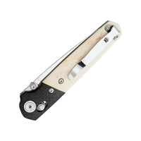CUSTOM CATTLE BRAND Lawman Slidelock White Bone Flip Blade Knife Personalized with Your Livestock Brand