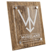 CUSTOM CATTLE BRAND Modern Barnwood Plaque Livestock Branding Iron Personalized Wall Art for Ranchers and Farmers