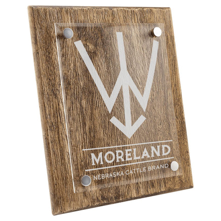 CUSTOM CATTLE BRAND Modern Barnwood Plaque Livestock Branding Iron Personalized Wall Art for Ranchers and Farmers