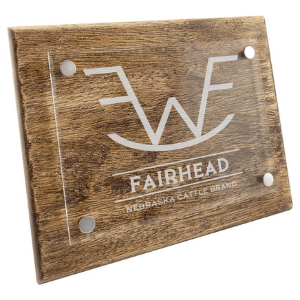 CUSTOM CATTLE BRAND Modern Barnwood Plaque Livestock Branding Iron Personalized Wall Art for Ranchers and Farmers