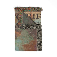 CUSTOM CATTLE BRAND Woven Accent Blanket Rustic Vintage Ride for the Brand Personalized Cowboy Accent Throw