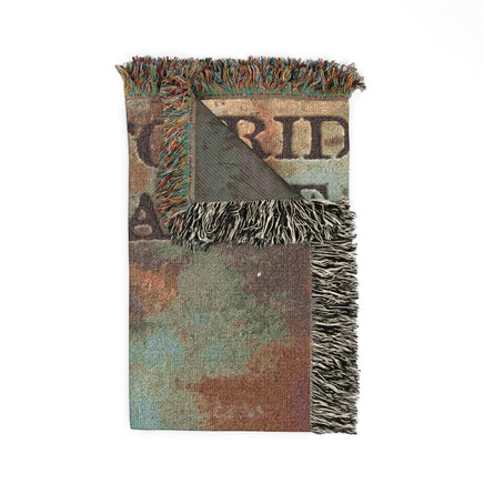 CUSTOM CATTLE BRAND Woven Accent Blanket Rustic Vintage Ride for the Brand Personalized Cowboy Accent Throw