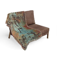 CUSTOM CATTLE BRAND Woven Accent Blanket Rustic Vintage Ride for the Brand Personalized Cowboy Accent Throw