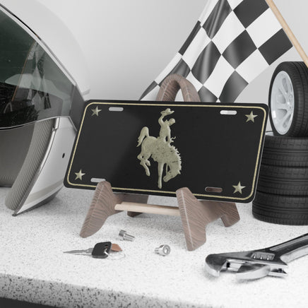 Wyoming State Bronc Rider License Plate Cowboy Western Rancher Personalized License Plates