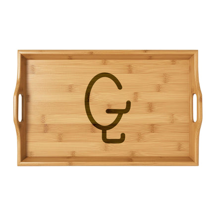CUSTOM CATTLE BRAND Engraved Bamboo Serving Tray | Personalized Livestock Branding Iron Tray Western Ranch Home Decor