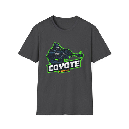 Coyote Assassin Graphic Tee | Coyote Hunter T-Shirt Thermal Hunting Enthusiast Outdoorsmen Hunting Tee Shirt