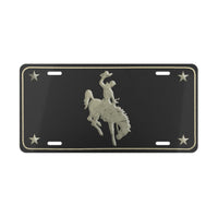 Wyoming State Bronc Rider License Plate Cowboy Western Rancher Personalized License Plates