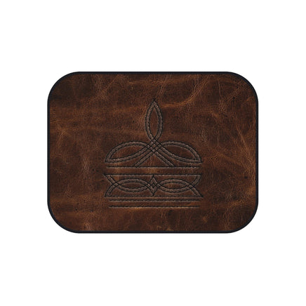 Boot Stitch Set of 4 Universal Car Mats Rustic Western Truck Accessories Front and Back Four Door Floor Mats Cowboy Gift Idea