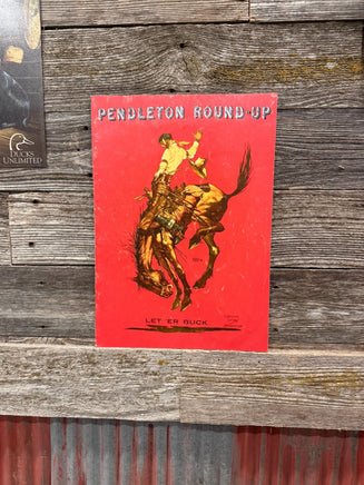 Pendleton Roundup Rodeo Vintage Cowboy Western Home Decor Artwork Retro Aluminum Composite Sign Panel Indoor or Outdoor Use