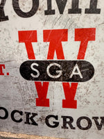 Wyoming Stock Growers Association Distressed Vintage Looking Reproduced Western Decor Sign Cattle Producers Historic
