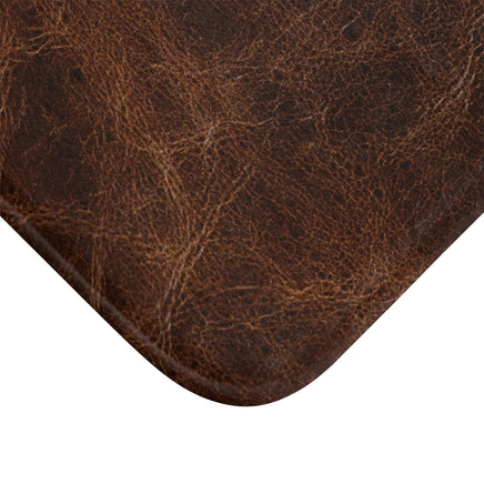 CUSTOM CATTLE BRAND Leather Pattern Microfiber Bath Mat Cowboy Ranch Country Western Bathroom Home Decor Cattle Ranch Bath Room Floor Mat