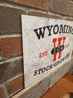 Wyoming Stock Growers Association Distressed Vintage Looking Reproduced Western Decor Sign Cattle Producers Historic