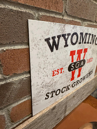 Wyoming Stock Growers Association Distressed Vintage Looking Reproduced Western Decor Sign Cattle Producers Historic