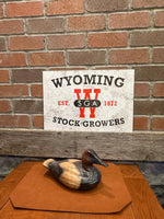 Wyoming Stock Growers Association Distressed Vintage Looking Reproduced Western Decor Sign Cattle Producers Historic
