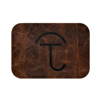 CUSTOM CATTLE BRAND Leather Pattern Microfiber Bath Mat Cowboy Ranch Country Western Bathroom Home Decor Cattle Ranch Bath Room Floor Mat
