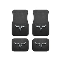 Longhorn Set of 4 Universal Car Mats Rustic Western Truck Accessories Front and Back Four Door Floor Mats Cowboy Gift Idea