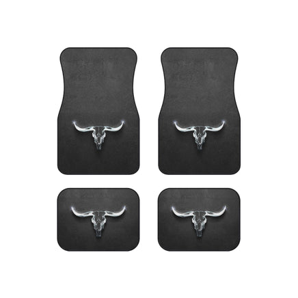 Longhorn Set of 4 Universal Car Mats Rustic Western Truck Accessories Front and Back Four Door Floor Mats Cowboy Gift Idea