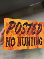 No Hunting Sign Posted Vintage Antique Looking Metal Property Trespassing Sign, Keep Out Metal Sign, Acreage Farm and Ranch Signage