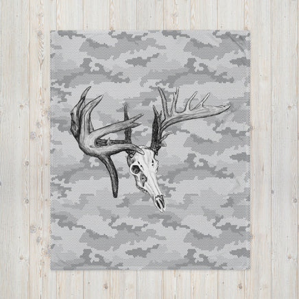 Big Buck Skull Throw Blanket