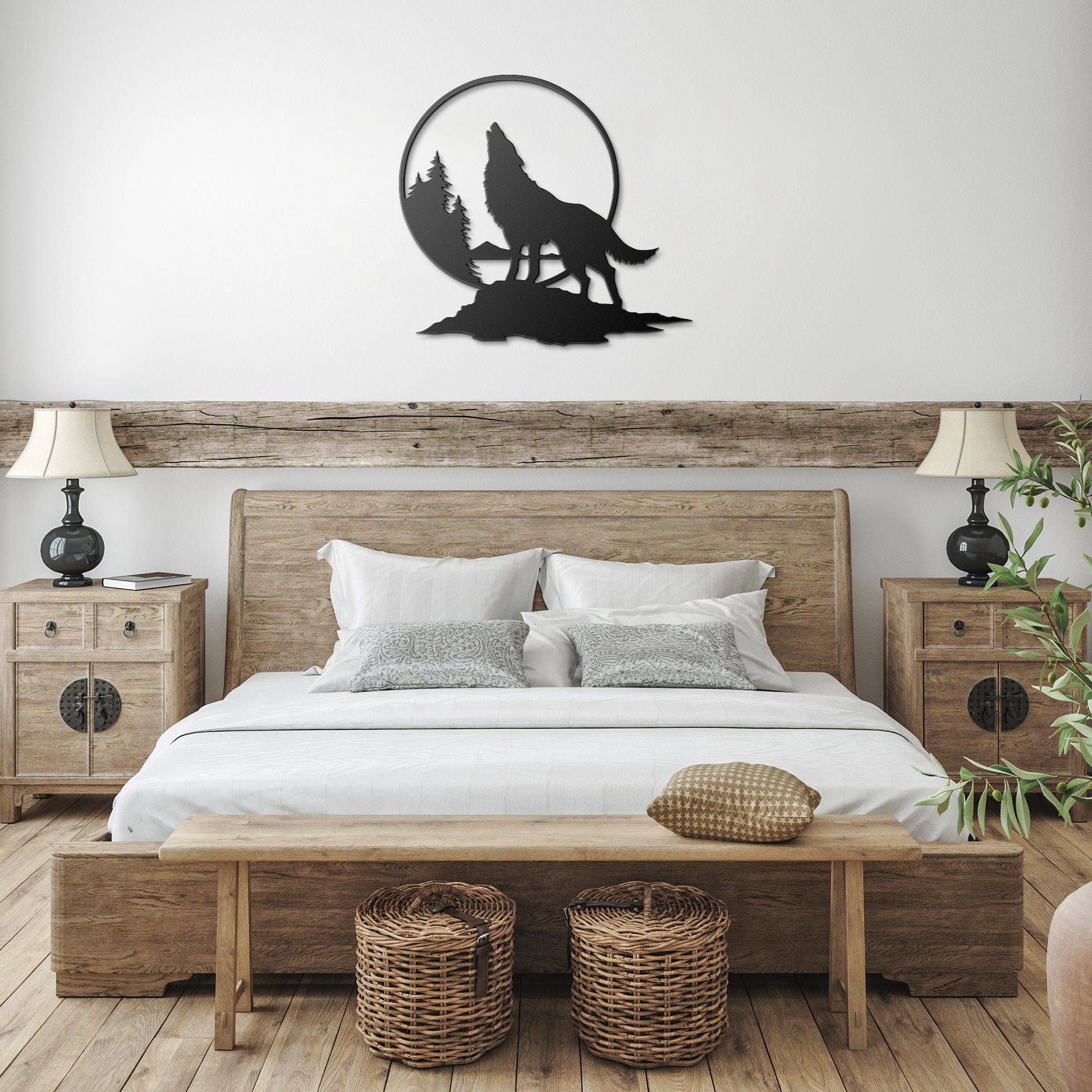 Howling Coyote Wildlife Metal Wall Decor Sign Cutout Lodge Cabin Artwork Outdoor Enthusiast Gift Idea for Rustic Design Hunting Sign Gift