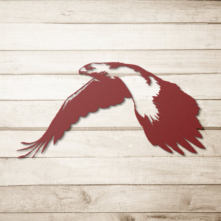 Hawk Flying Soaring Bird Wildlife Metal Wall Art Cutout Rustic Lodge or Cabin Decor