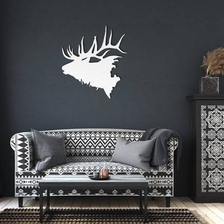 Bull Elk Wildlife Metal Wall Art Wall Decor Outline Cutout For Rustic Lodge Wildlife Interior Design Hunter Cabin Steel Laser Cut Out