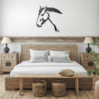 Horse Head Metal Wall Art Western Ranch Wall Decor Artwork Cutout Equestrian Steel Wall Art, Horse Farm Signage for Lodge or Cabin