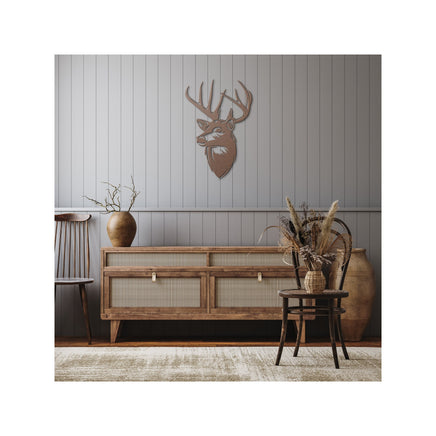 Big Whitetail Buck Wildlife Metal Wall Art Cutout Rustic Wall Decor Custom Metal Sign for Outdoor Lovers Gift for Hunter Door Hanger Artwork