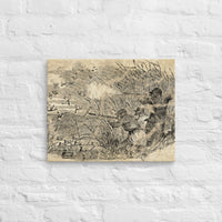 Retro Engraved Duck Hunting Scene Thin Canvas