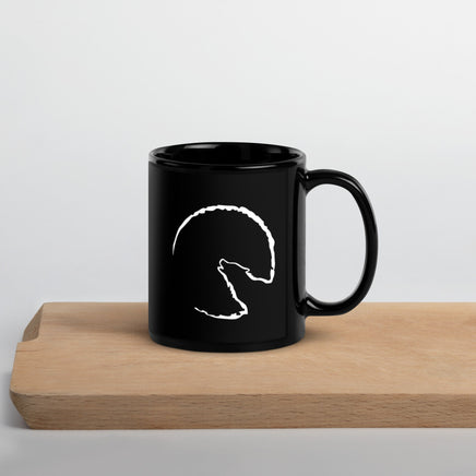 Coyote Howling At The Moon Black Glossy Mug