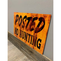 No Hunting Sign Posted Vintage Antique Looking Metal Property Trespassing Sign, Keep Out Metal Sign, Acreage Farm and Ranch Signage