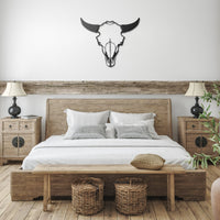 Buffalo Skull Metal Wildlife Wall Art Cutout Western Wall Decor Bison Outline Artwork for Wall Hanging Rustic Interior Design Decorations