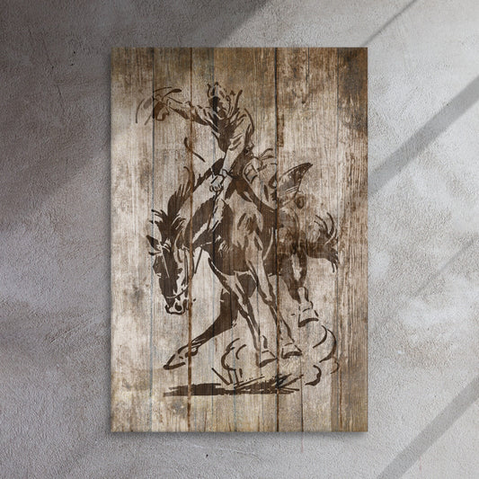 Cowboy Art Bucking Horse Western Artwork Canvas Ranch Wall Decor