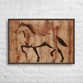 Rusted Horse Framed Canvas