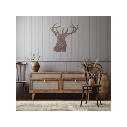 Red Stag Wildlife Hunting Metal Wall Art Cutout Wall  Decor for Lodge Cabin Decorations