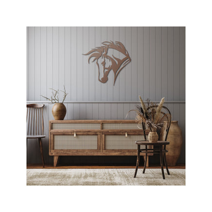 Horse Head Metal Art Cutout Ranch Sign Rustic Lodge Wall Decor for Ranchers and Horse Lovers Gift Idea Farm and Ranching Sign and Artwork