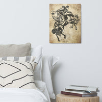 Distressed Vintage Cowboy Bronc Rider Metal Prints